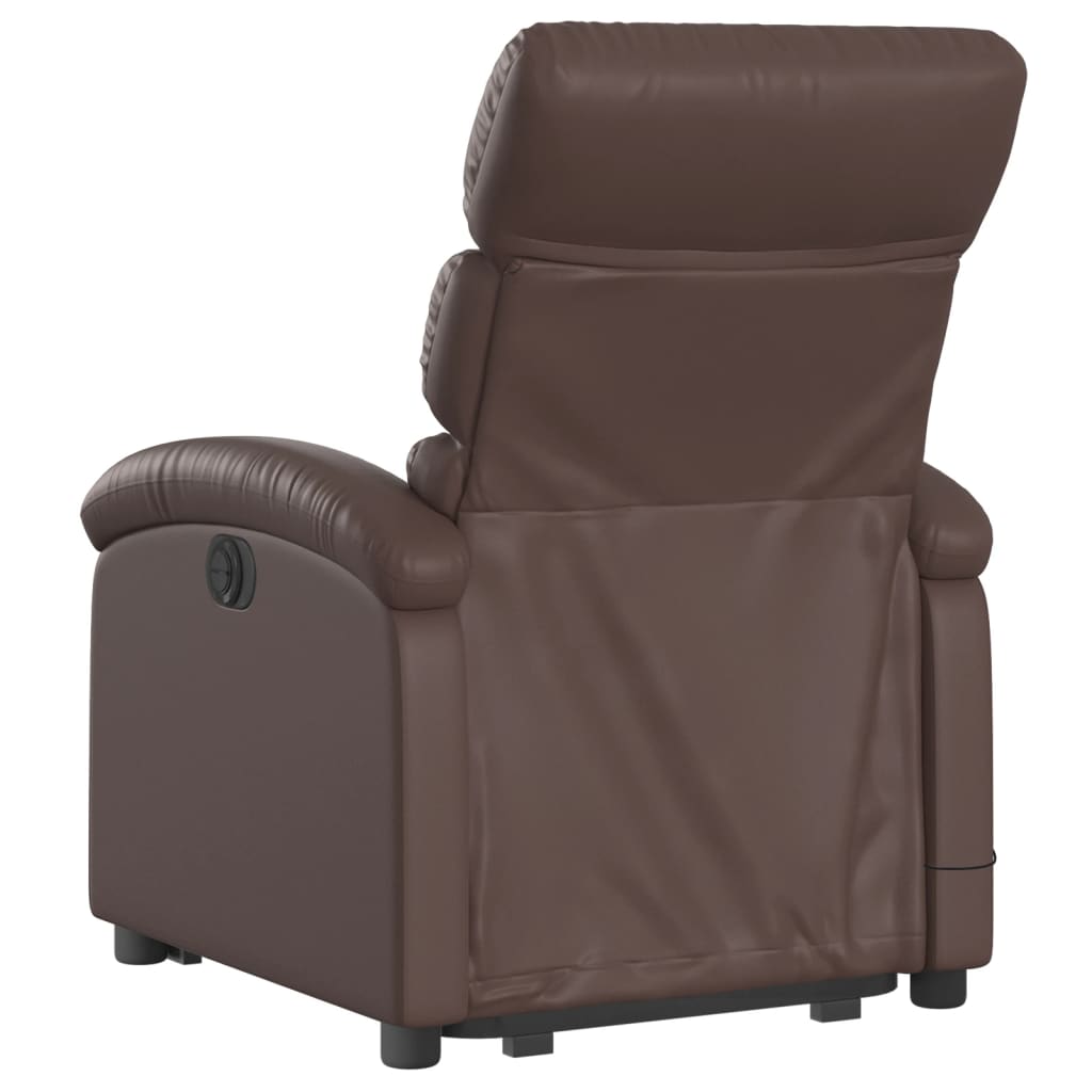 Fauteuil inclinable de massage électrique marron similicuir Fauteuils vidaXL   