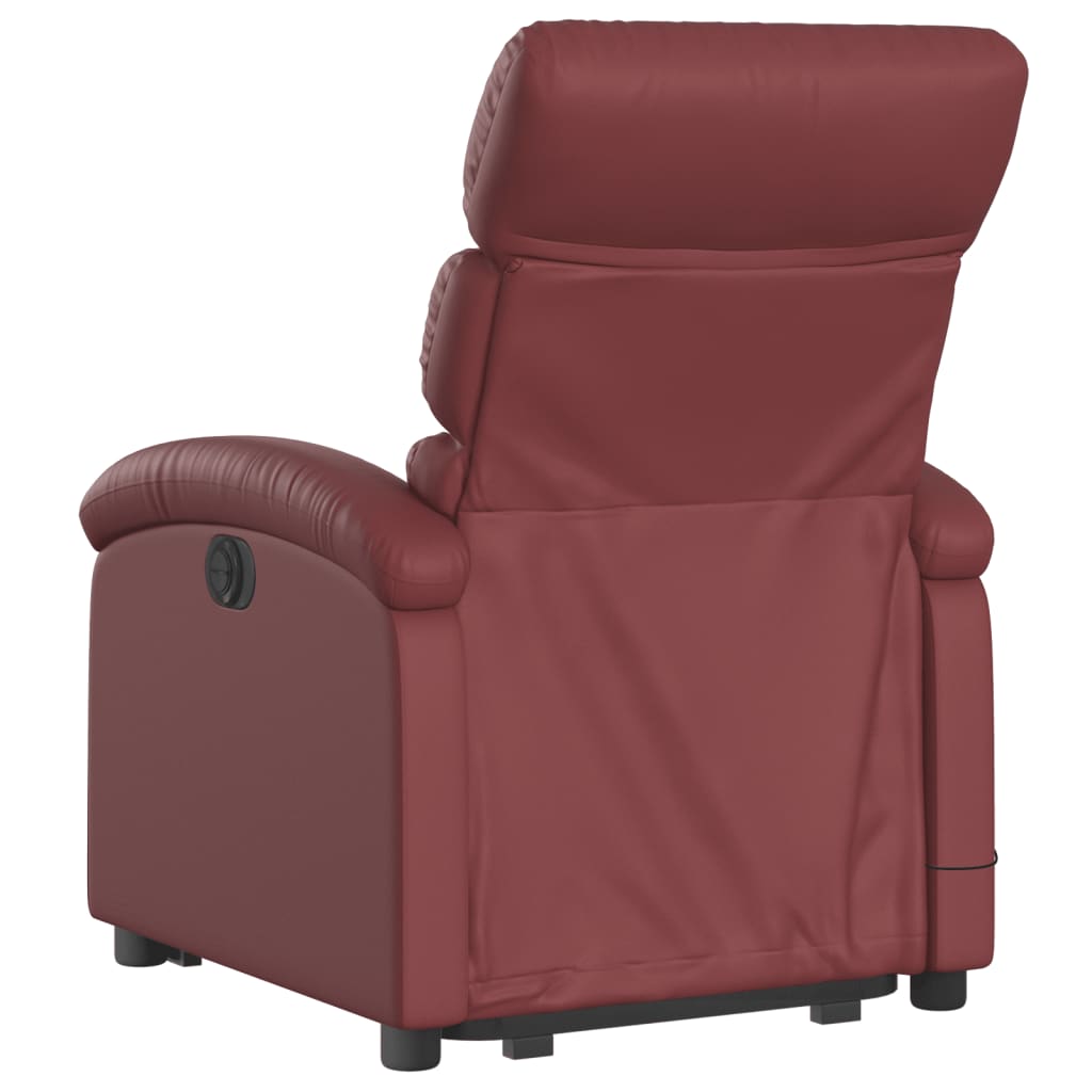 Fauteuil inclinable de massage électrique rouge bordeaux Fauteuils vidaXL   