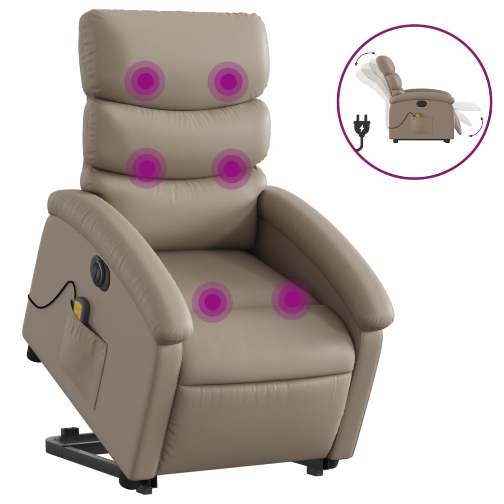 Fauteuil inclinable de massage électrique cappuccino similicuir Fauteuils vidaXL   