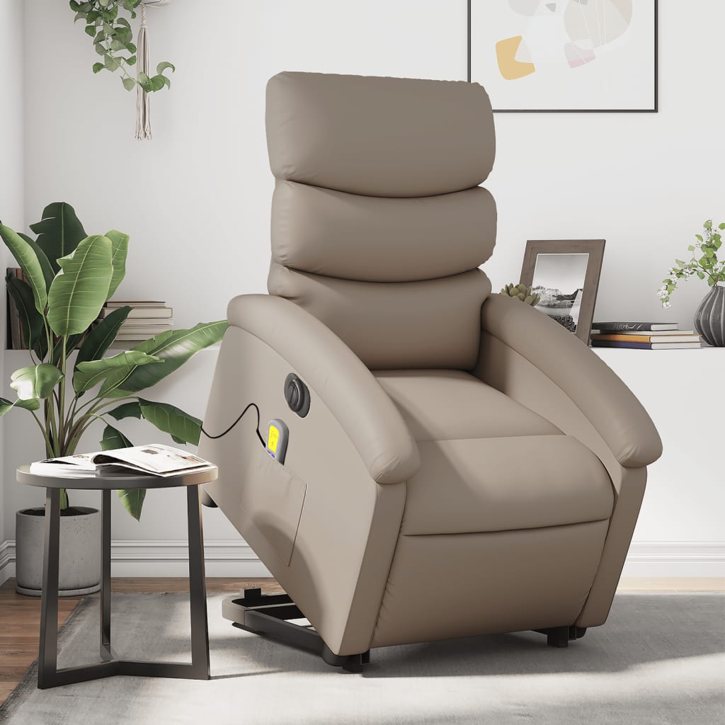 Fauteuil inclinable de massage électrique cappuccino similicuir Fauteuils vidaXL   