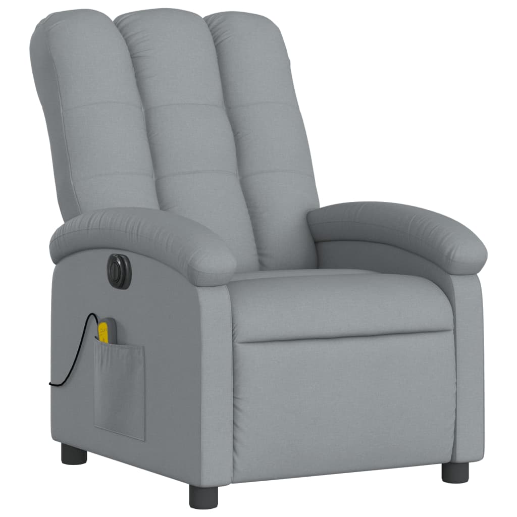 Fauteuil de massage inclinable électrique gris clair tissu Fauteuils vidaXL   