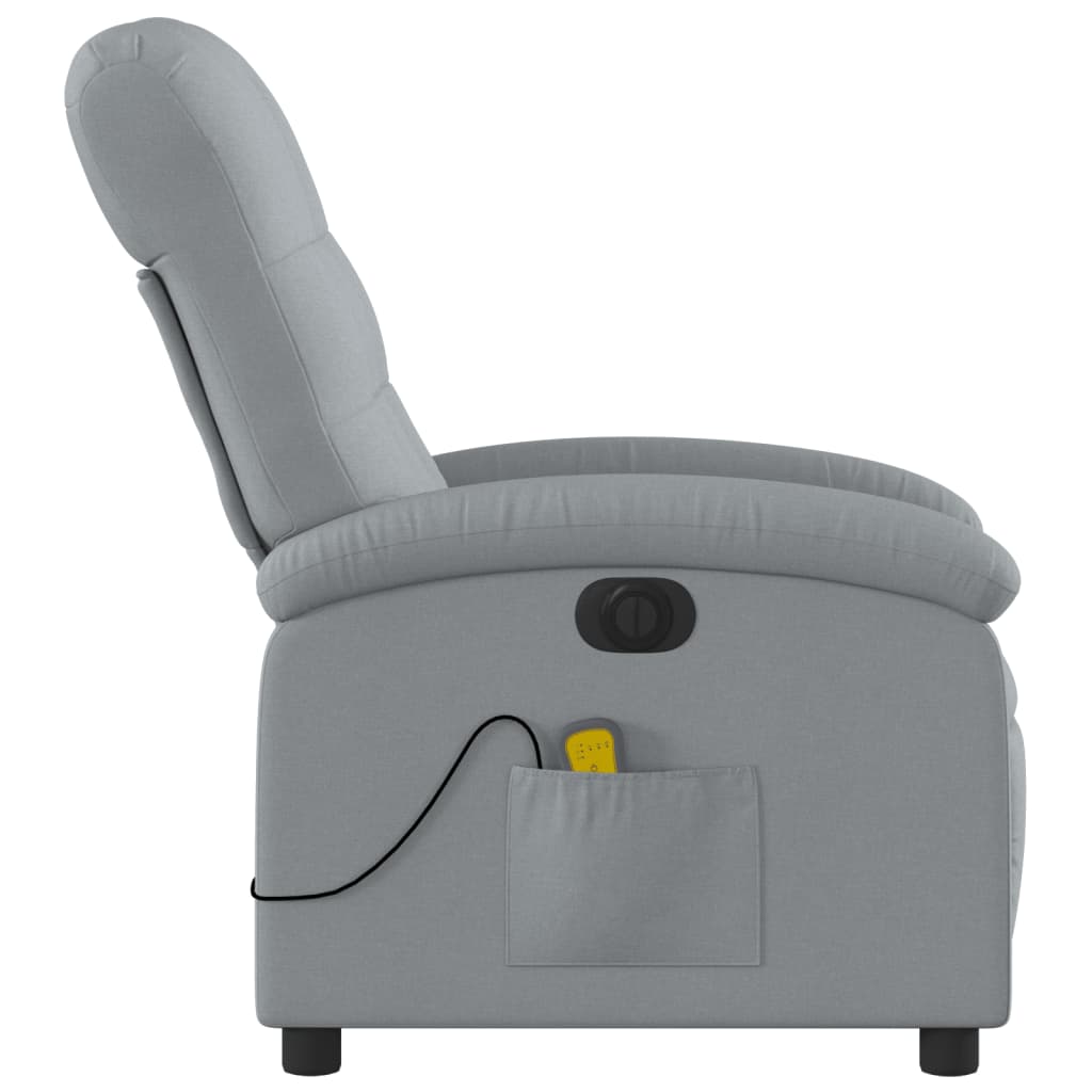 Fauteuil de massage inclinable électrique gris clair tissu Fauteuils vidaXL   