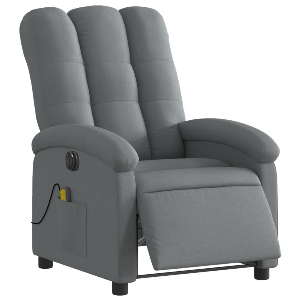 Fauteuil inclinable de massage électrique gris foncé tissu Fauteuils vidaXL   