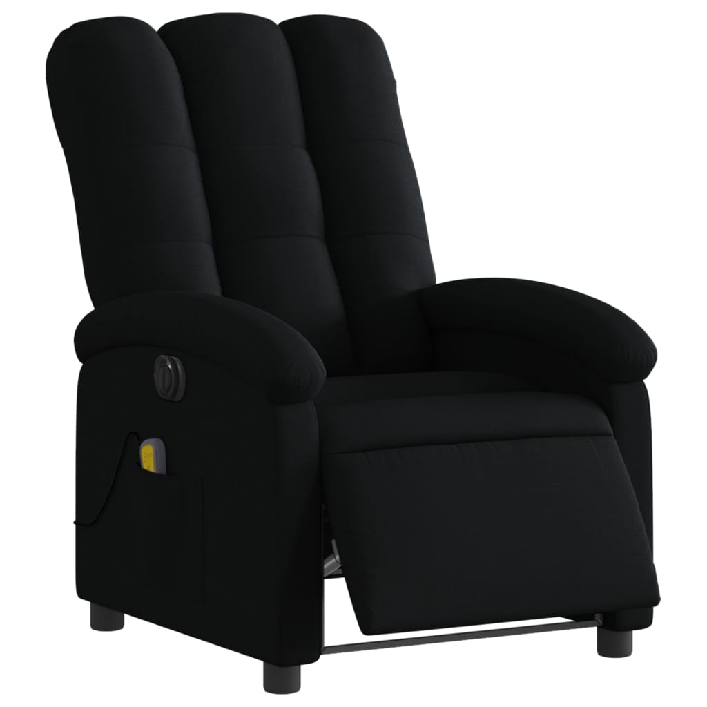 Fauteuil de massage inclinable électrique Noir Tissu Fauteuils vidaXL   