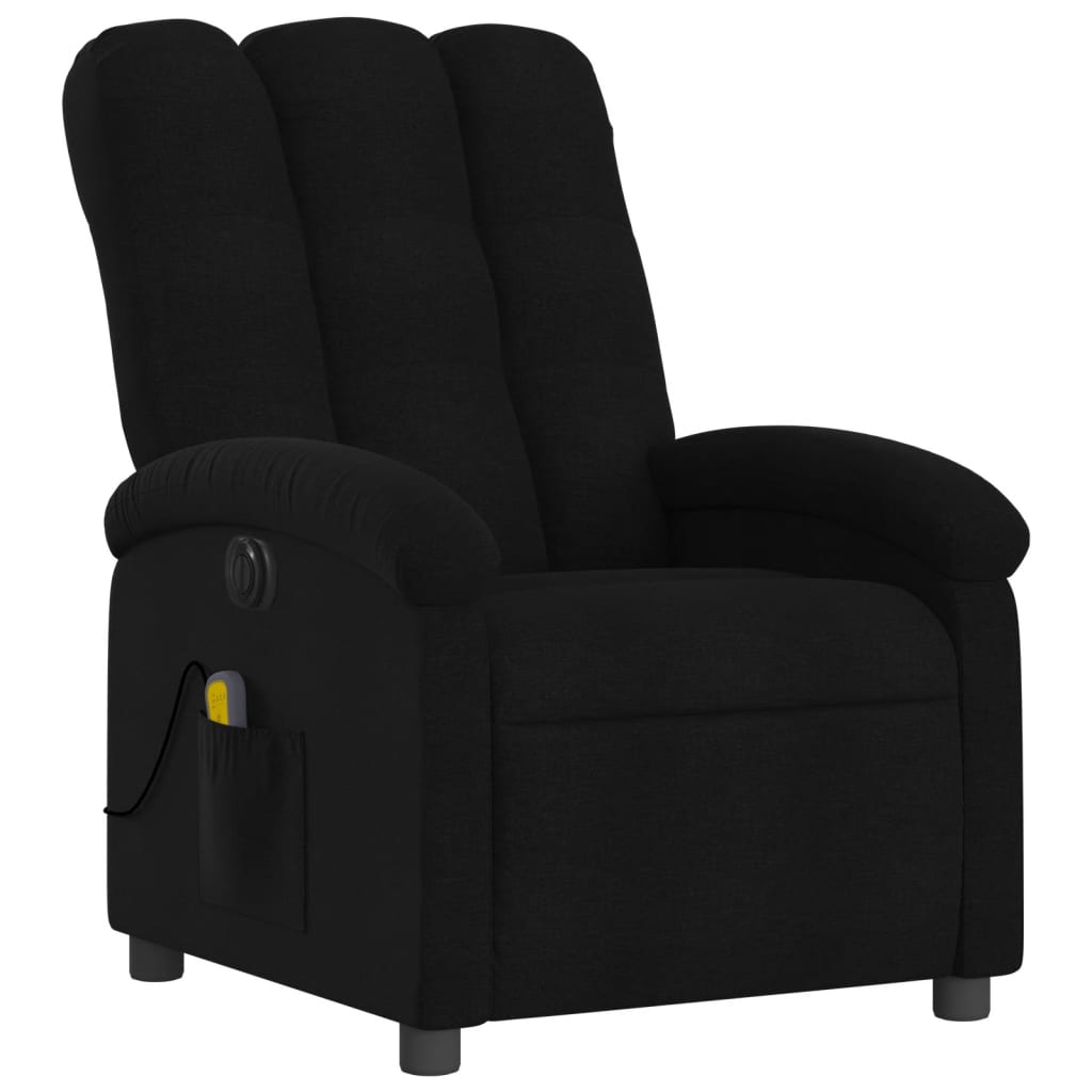 Fauteuil de massage inclinable électrique Noir Tissu Fauteuils vidaXL   