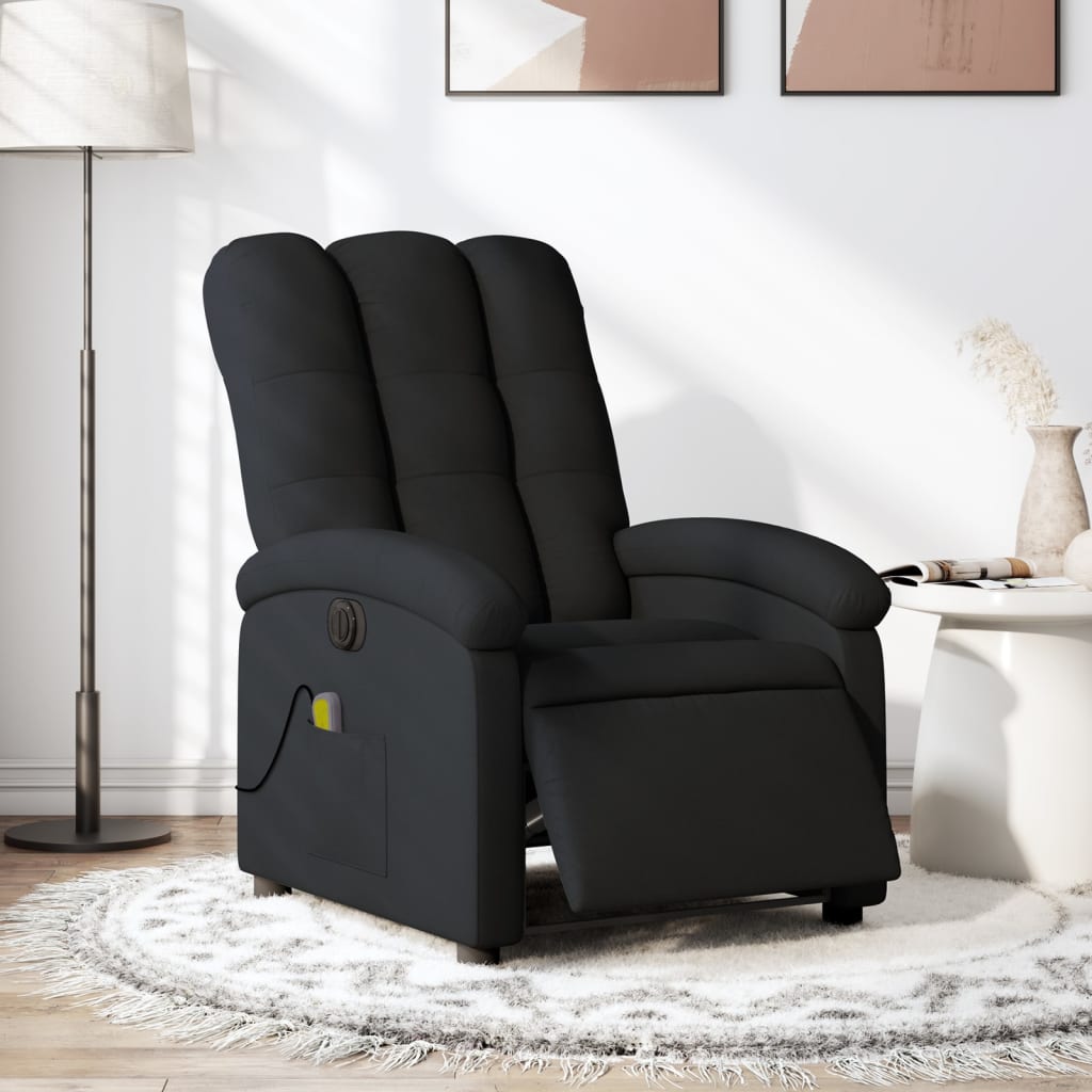 Fauteuil de massage inclinable électrique Noir Tissu Fauteuils vidaXL   