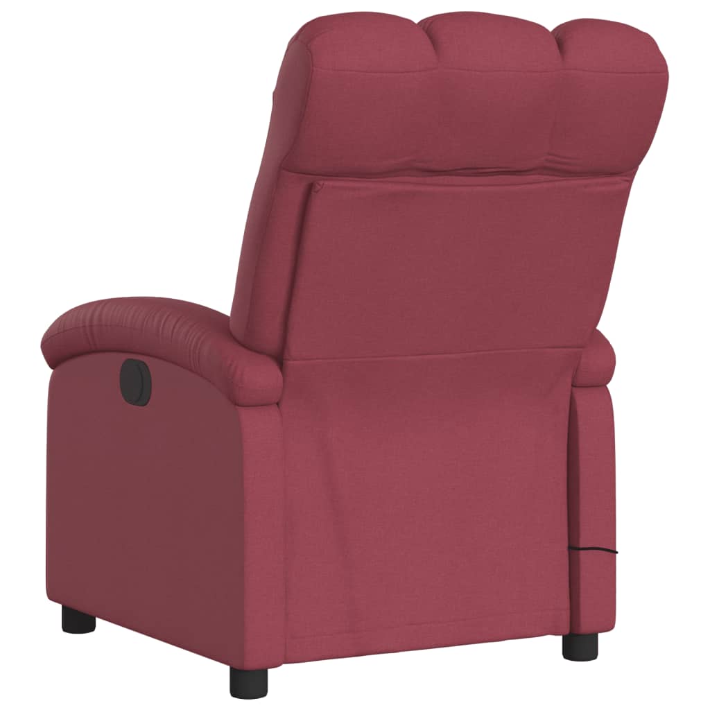 Fauteuil de massage inclinable électrique Rouge bordeaux Tissu Fauteuils vidaXL   