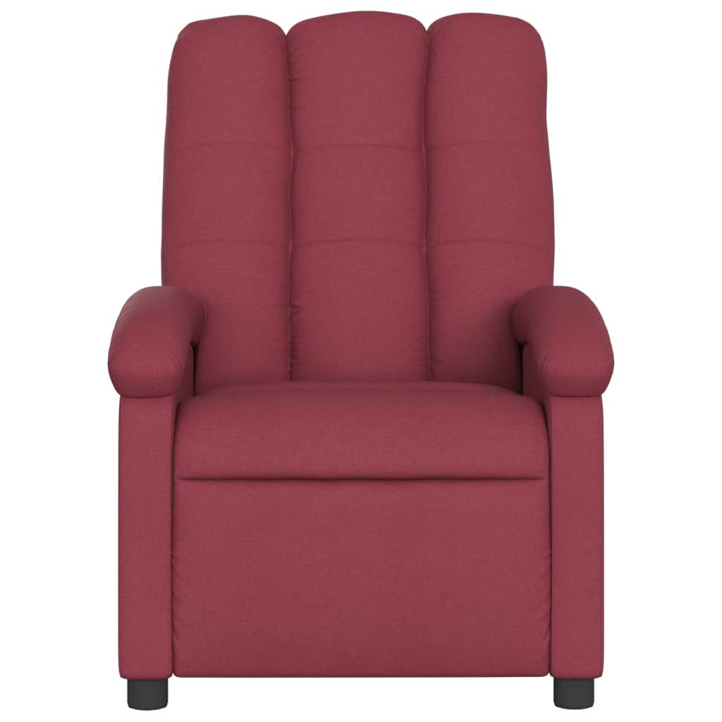 Fauteuil de massage inclinable électrique Rouge bordeaux Tissu Fauteuils vidaXL   