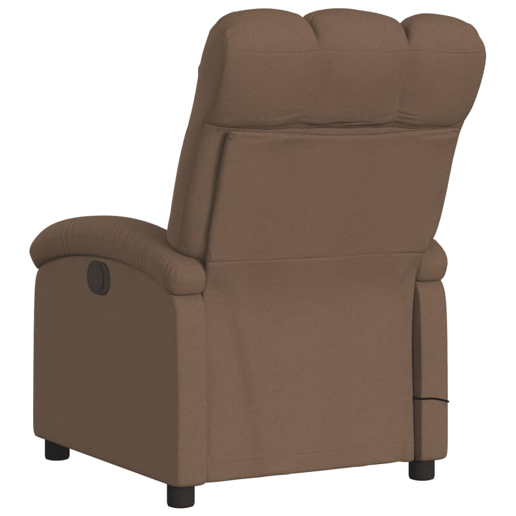 Fauteuil inclinable de massage électrique marron tissu Fauteuils vidaXL   