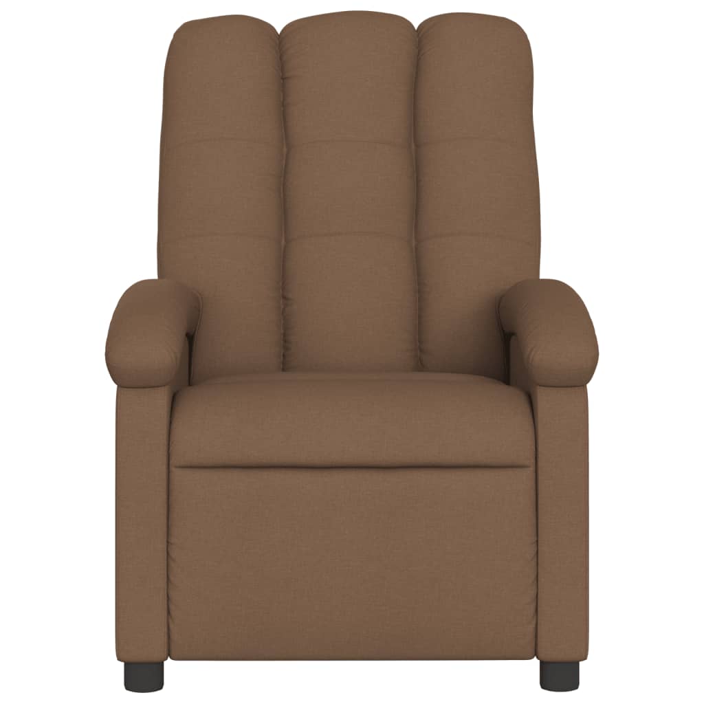 Fauteuil inclinable de massage électrique marron tissu Fauteuils vidaXL   