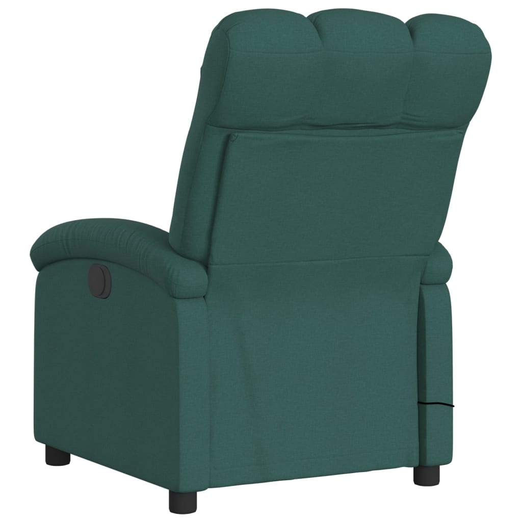 Fauteuil de massage inclinable électrique Vert foncé Tissu Fauteuils vidaXL   