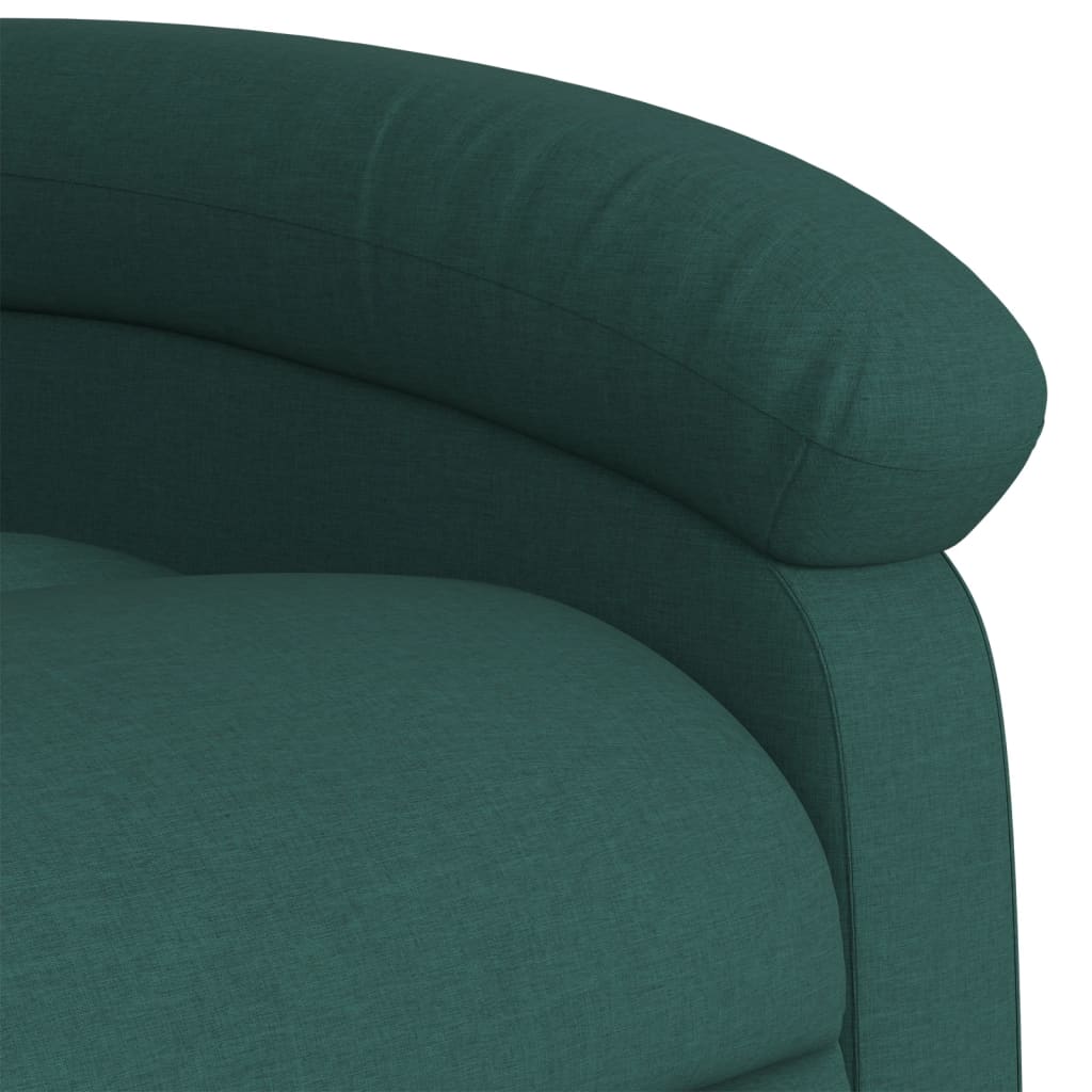 Fauteuil de massage inclinable électrique Vert foncé Tissu Fauteuils vidaXL   