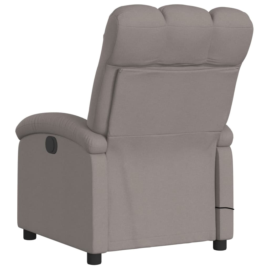 Fauteuil de massage inclinable électrique Taupe Tissu Fauteuils vidaXL   