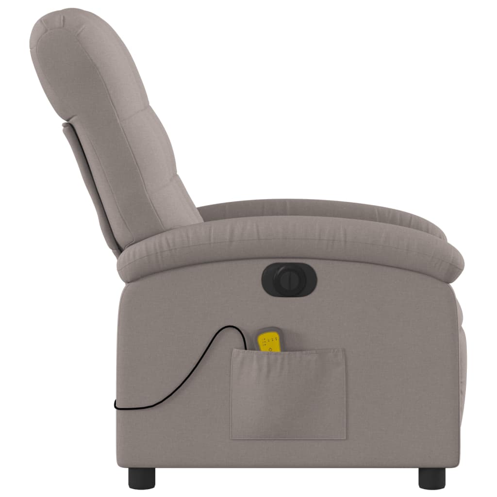 Fauteuil de massage inclinable électrique Taupe Tissu Fauteuils vidaXL   