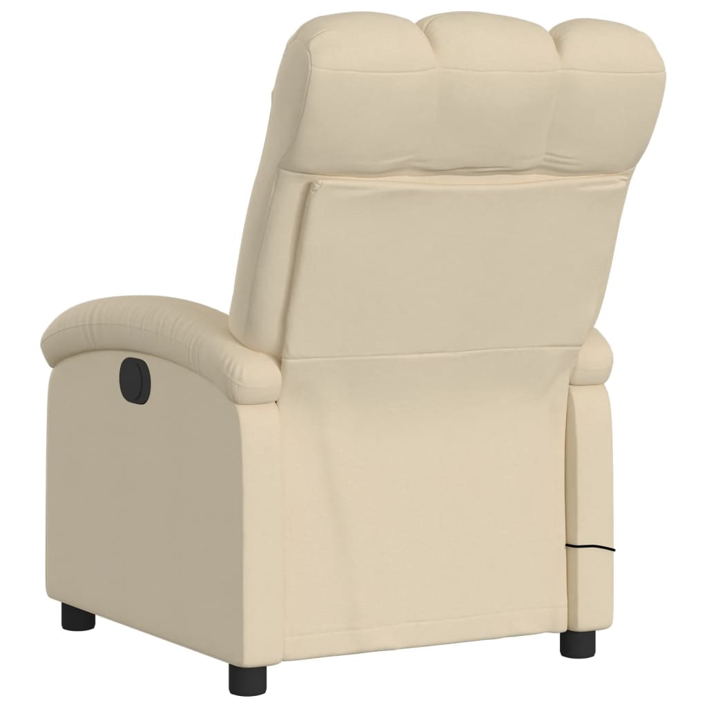 Fauteuil inclinable de massage électrique crème tissu Fauteuils vidaXL   