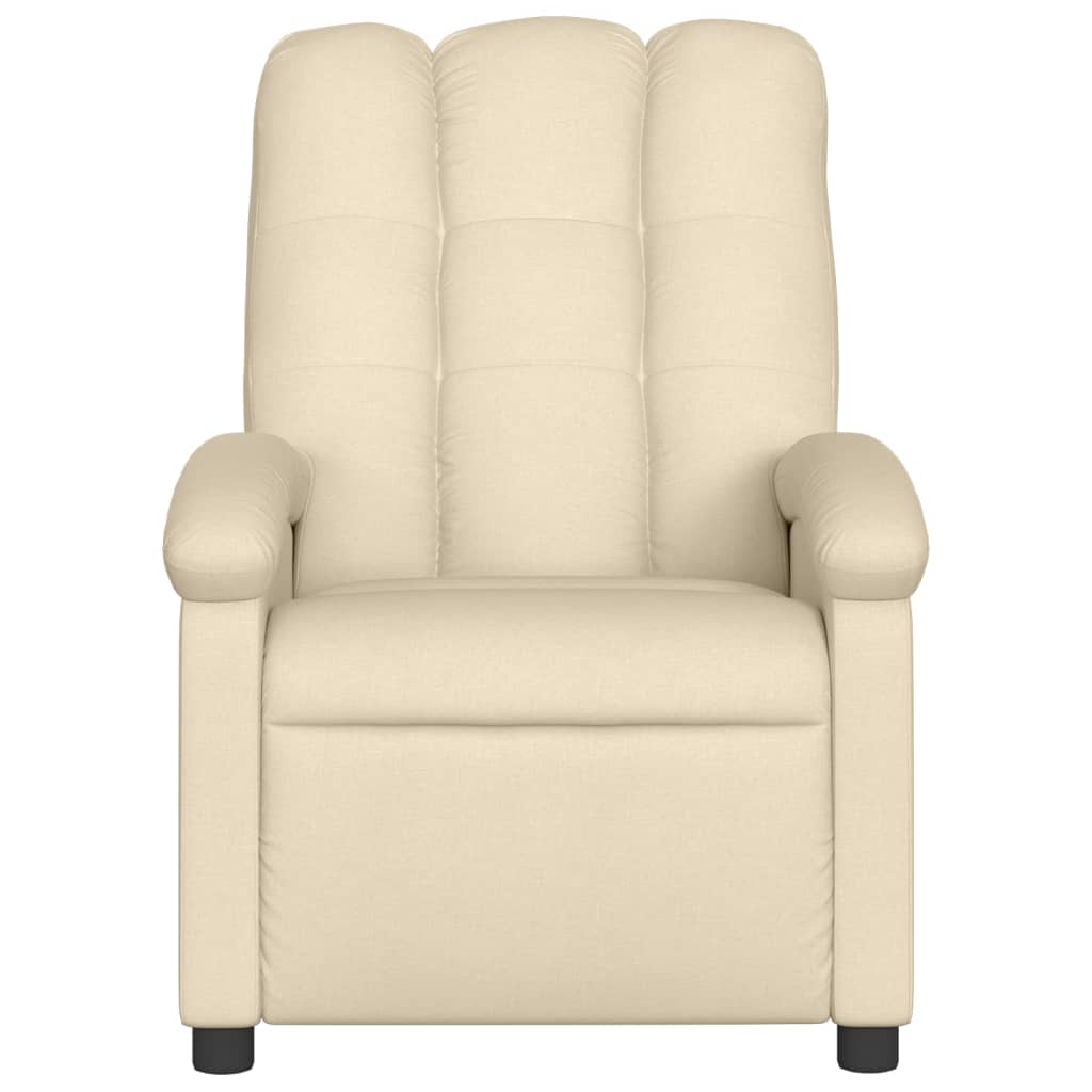 Fauteuil inclinable de massage électrique crème tissu Fauteuils vidaXL   