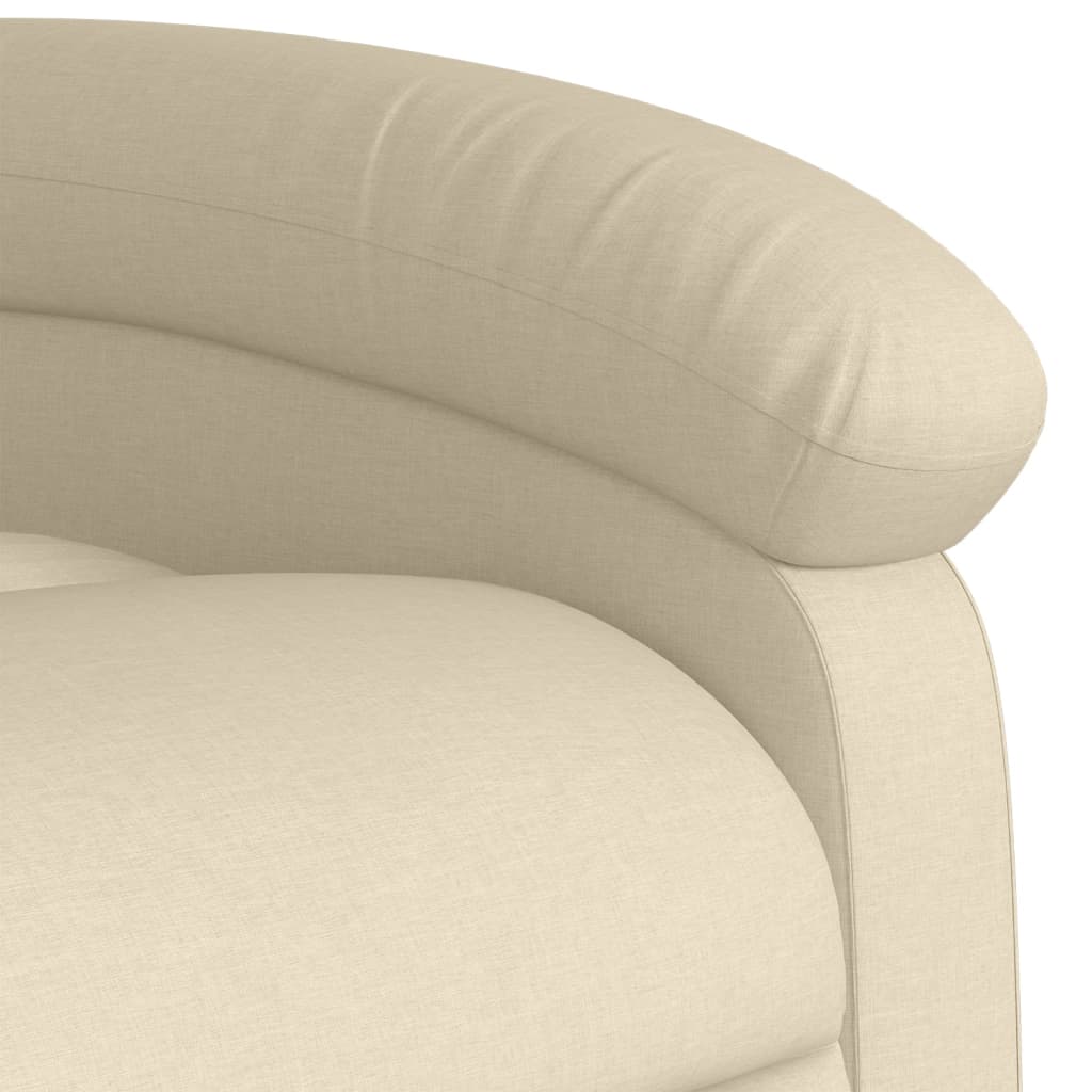 Fauteuil inclinable de massage électrique crème tissu Fauteuils vidaXL   