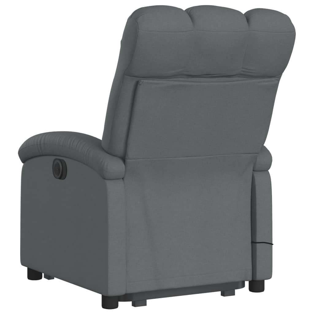 Fauteuil de massage inclinable Gris foncé Tissu Fauteuils vidaXL   