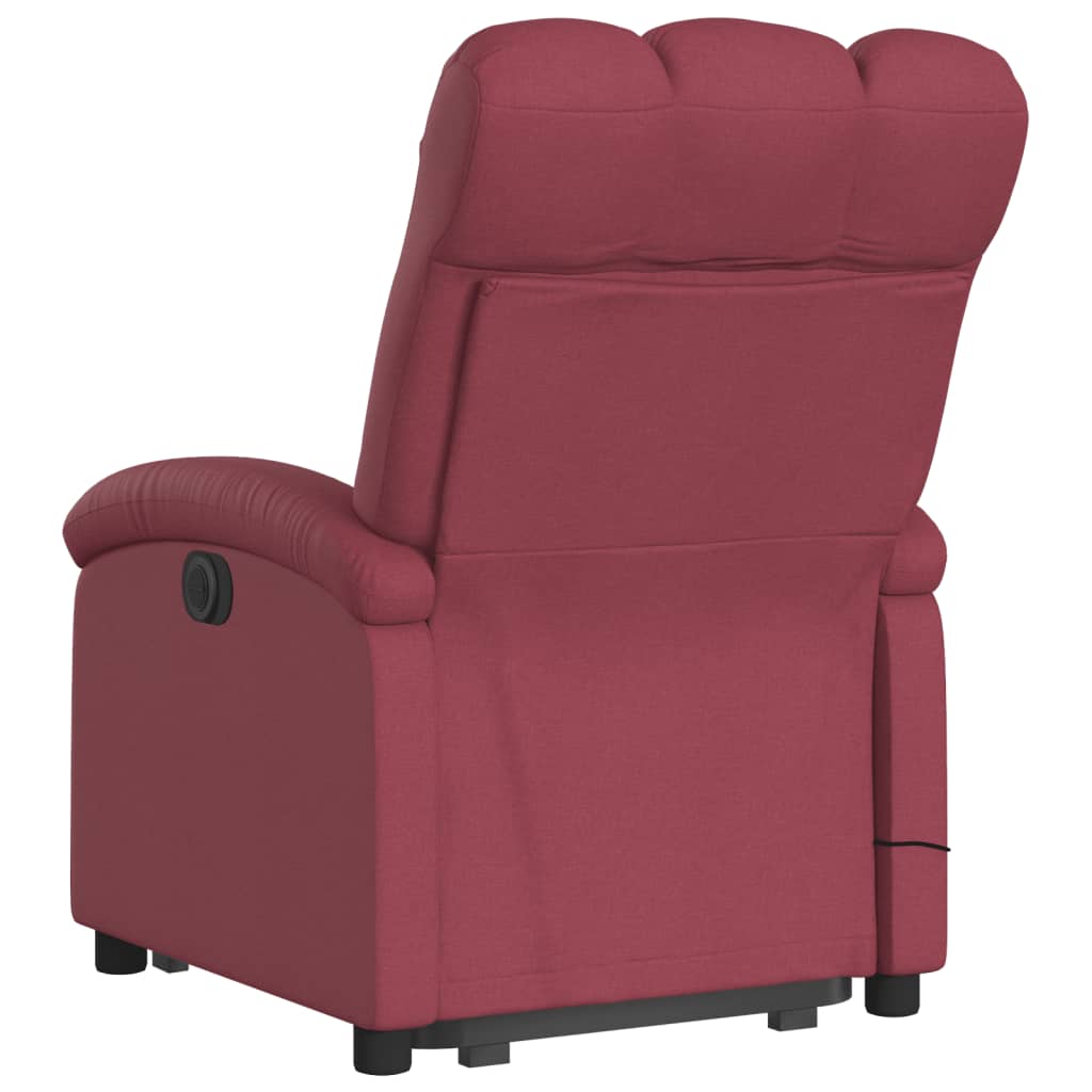 Fauteuil inclinable de massage Rouge bordeaux Tissu Fauteuils vidaXL   