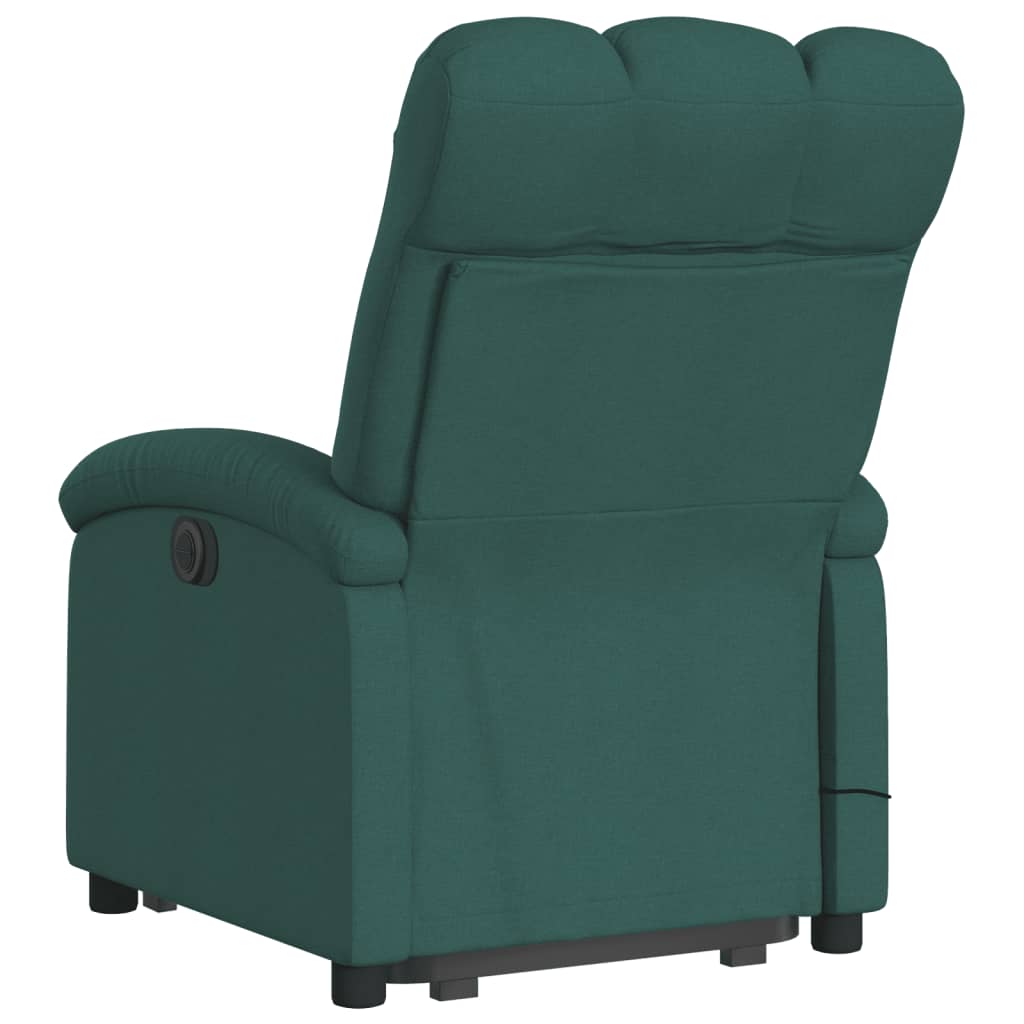 Fauteuil inclinable de massage Vert foncé Tissu Fauteuils vidaXL   