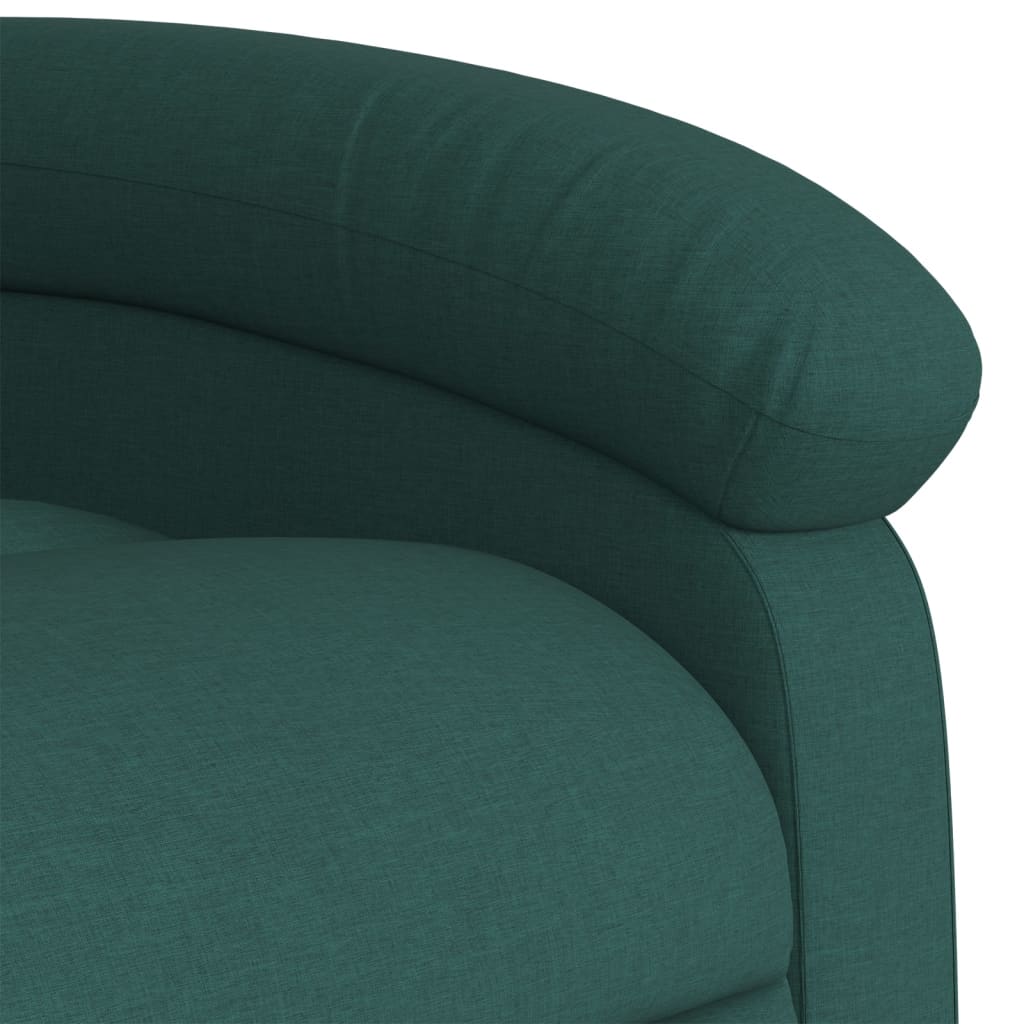 Fauteuil inclinable de massage Vert foncé Tissu Fauteuils vidaXL   