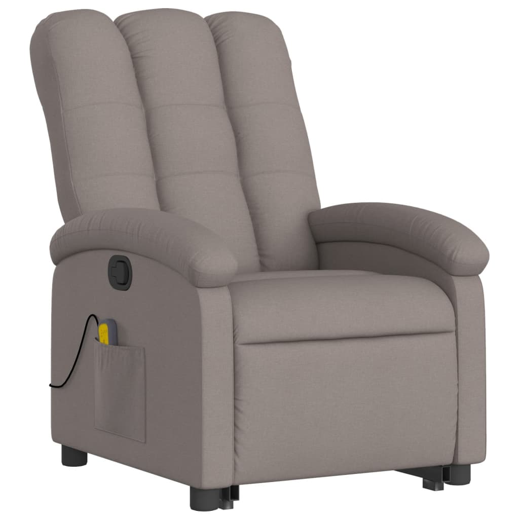 Fauteuil inclinable de massage Taupe Tissu Fauteuils vidaXL   