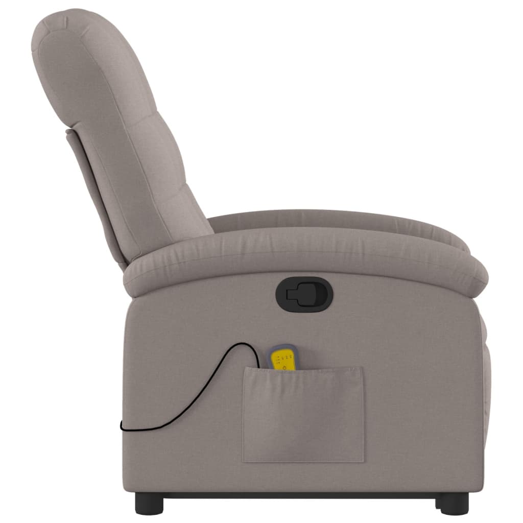 Fauteuil inclinable de massage Taupe Tissu Fauteuils vidaXL   