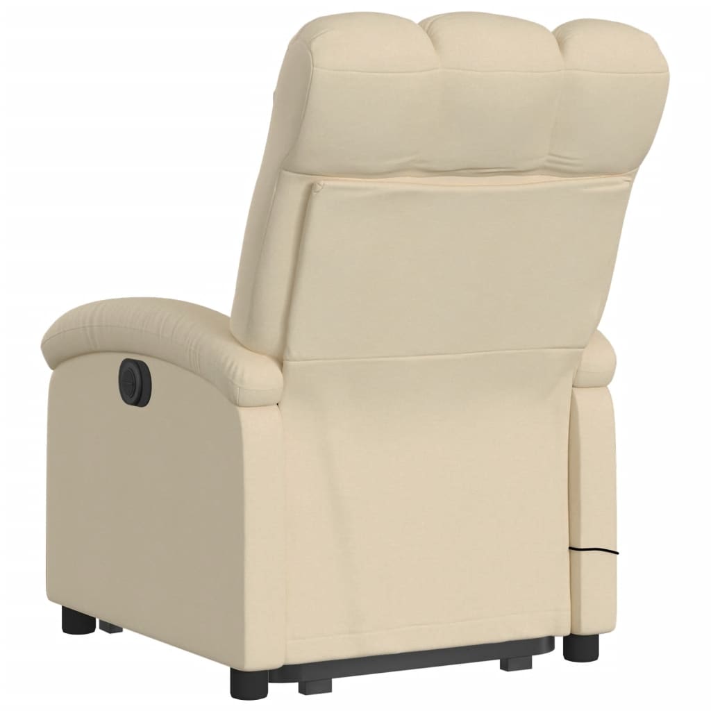 Fauteuil inclinable de massage Crème Tissu Fauteuils vidaXL   