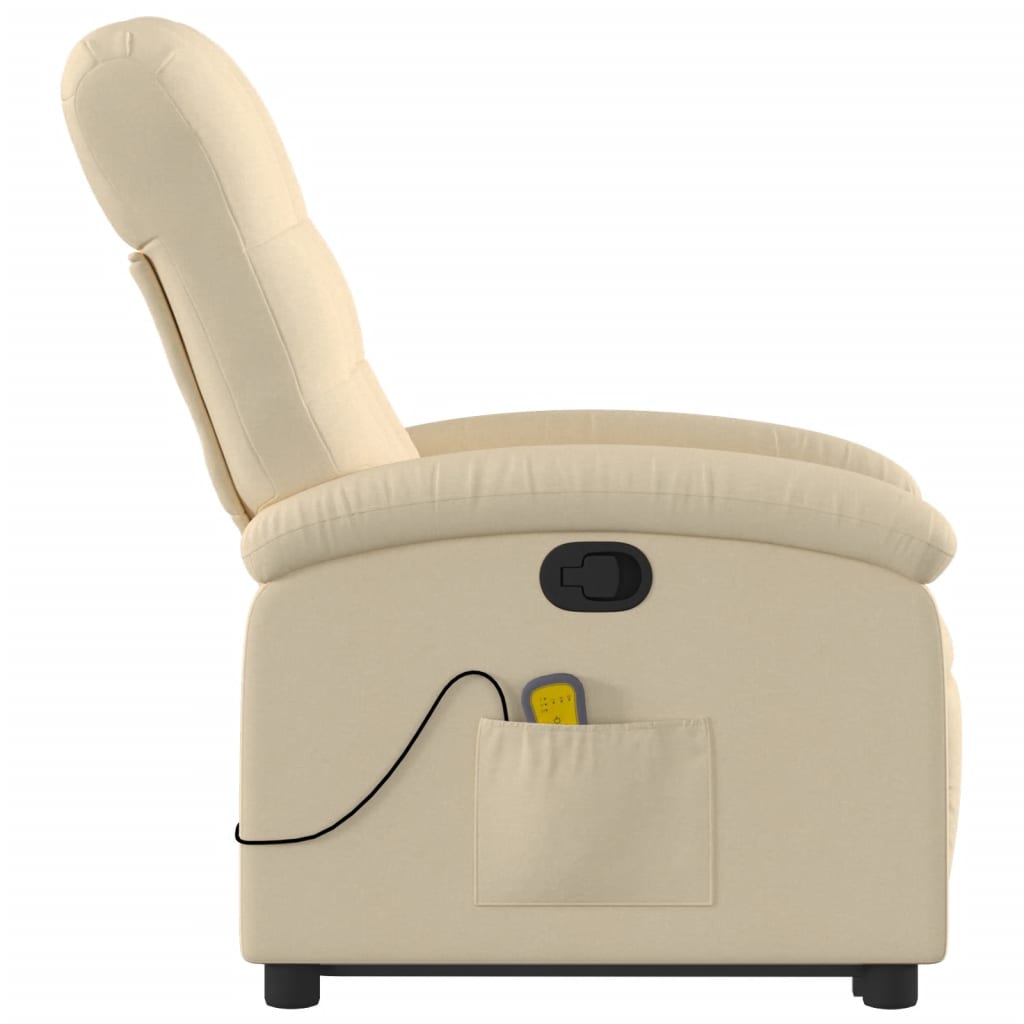 Fauteuil inclinable de massage Crème Tissu Fauteuils vidaXL   