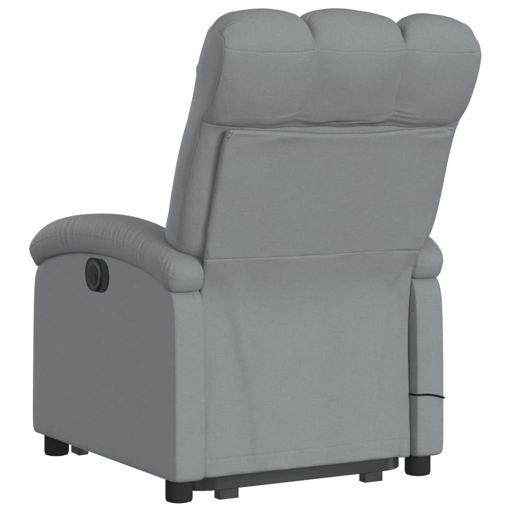 Fauteuil inclinable de massage électrique Gris clair Tissu Fauteuils vidaXL   