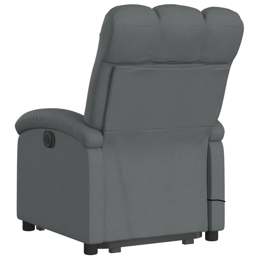 Fauteuil inclinable de massage électrique Gris foncé Tissu Fauteuils vidaXL   