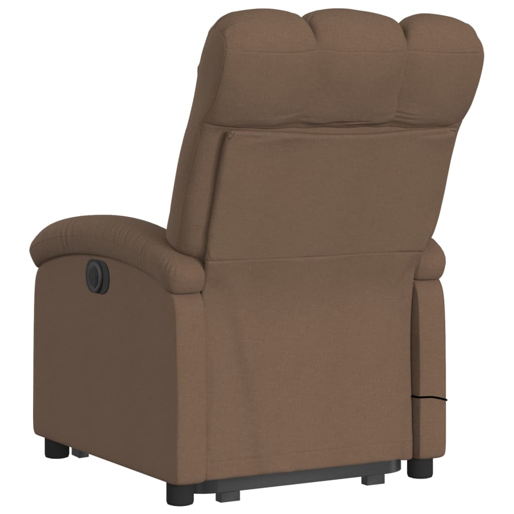 Fauteuil inclinable de massage électrique Marron Tissu Fauteuils vidaXL   