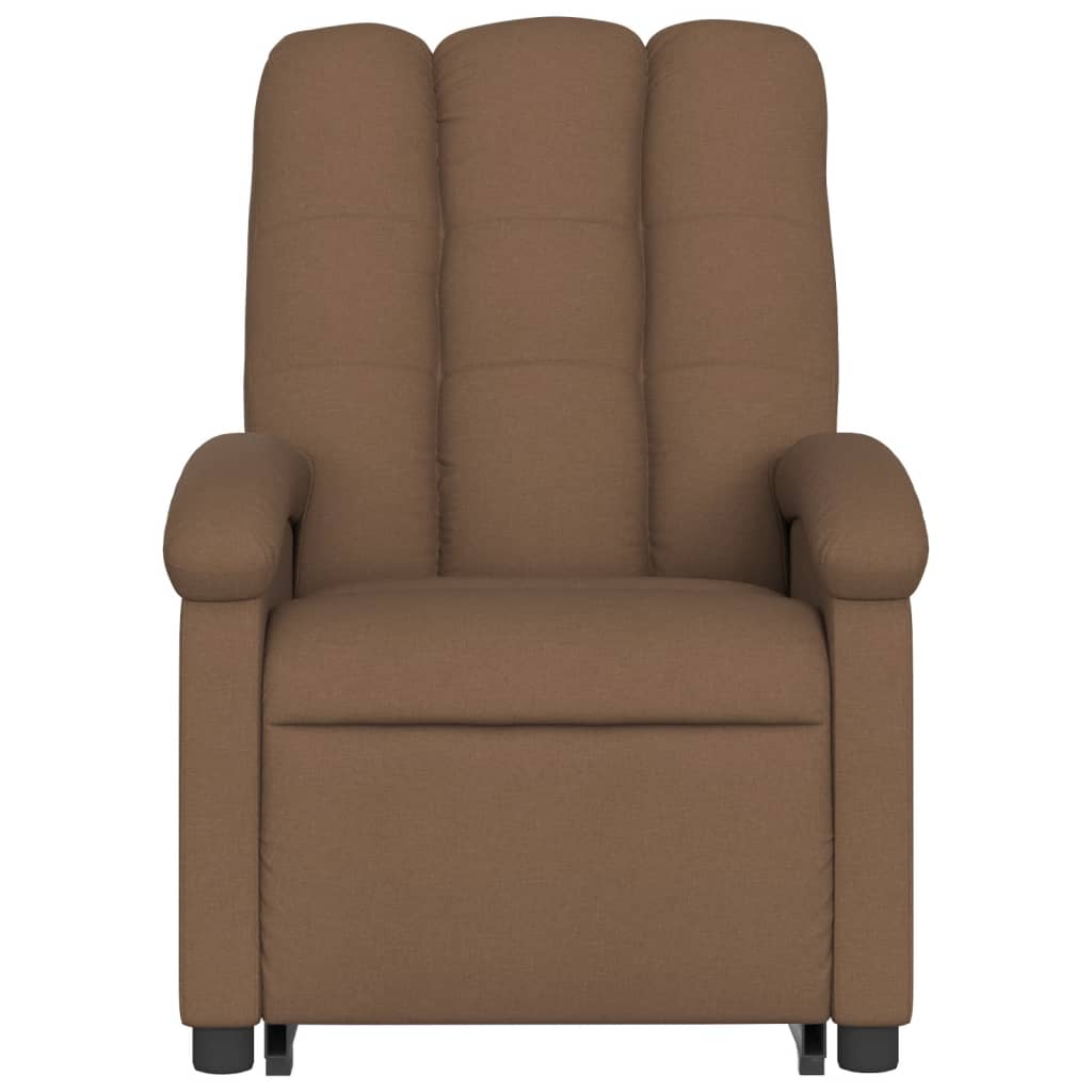 Fauteuil inclinable de massage électrique Marron Tissu Fauteuils vidaXL   