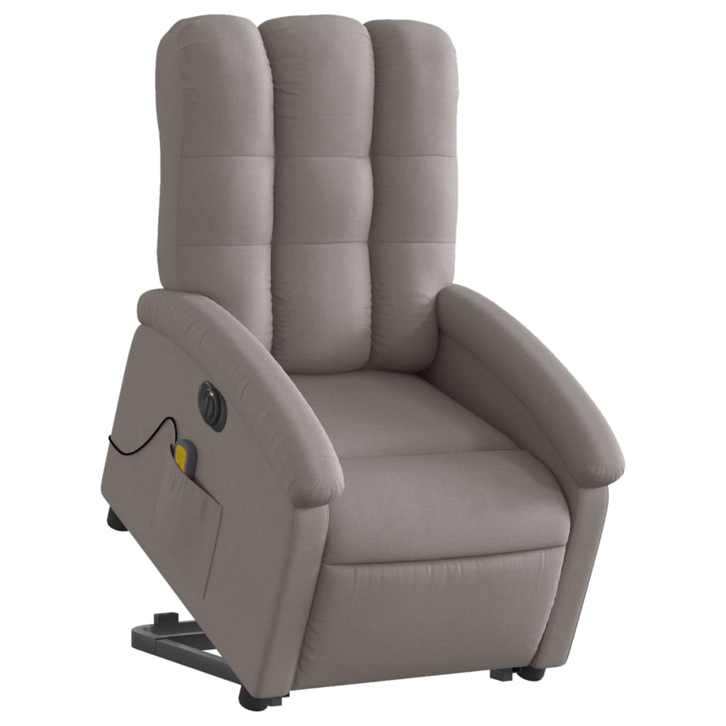 Fauteuil inclinable de massage électrique Taupe Tissu Fauteuils vidaXL   