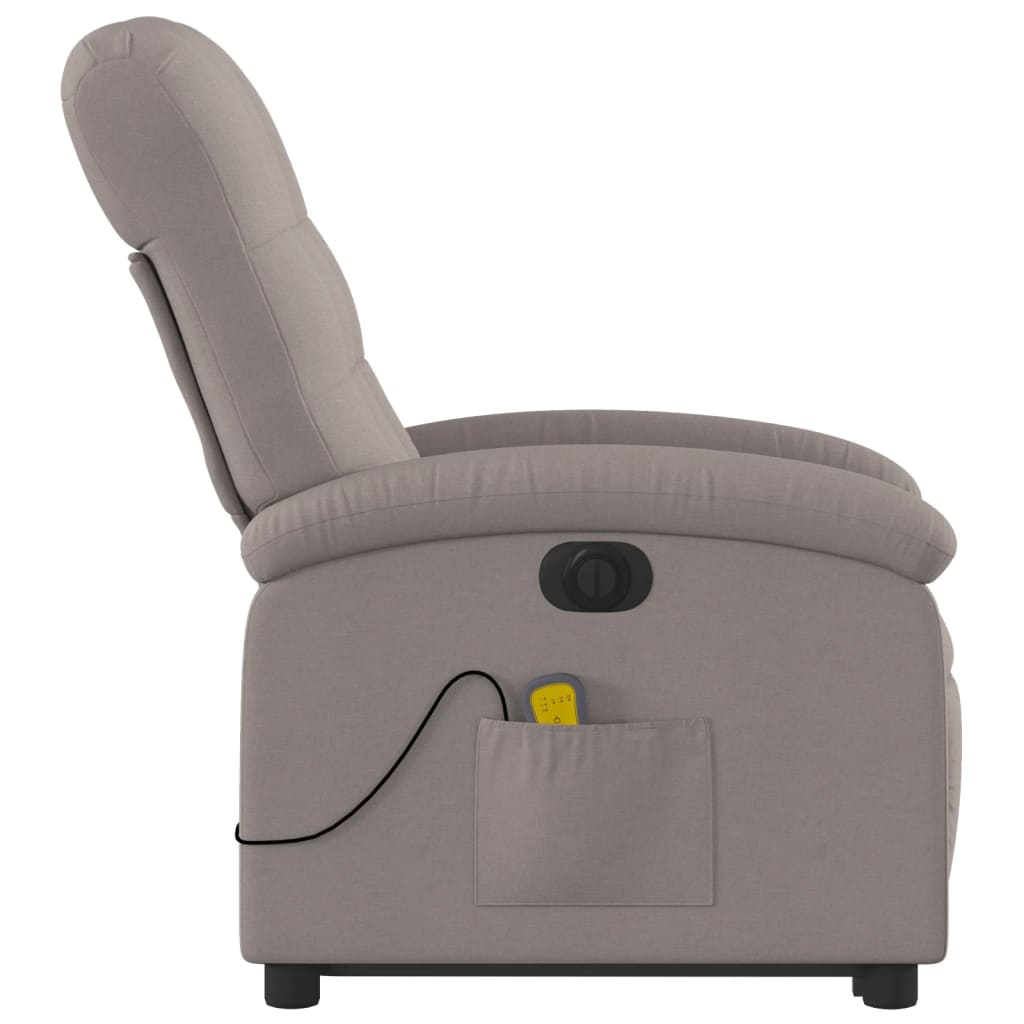 Fauteuil inclinable de massage électrique Taupe Tissu Fauteuils vidaXL   