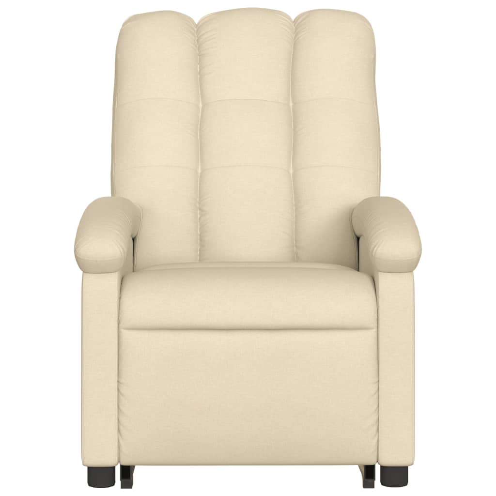 Fauteuil inclinable de massage électrique Crème Tissu Fauteuils vidaXL   