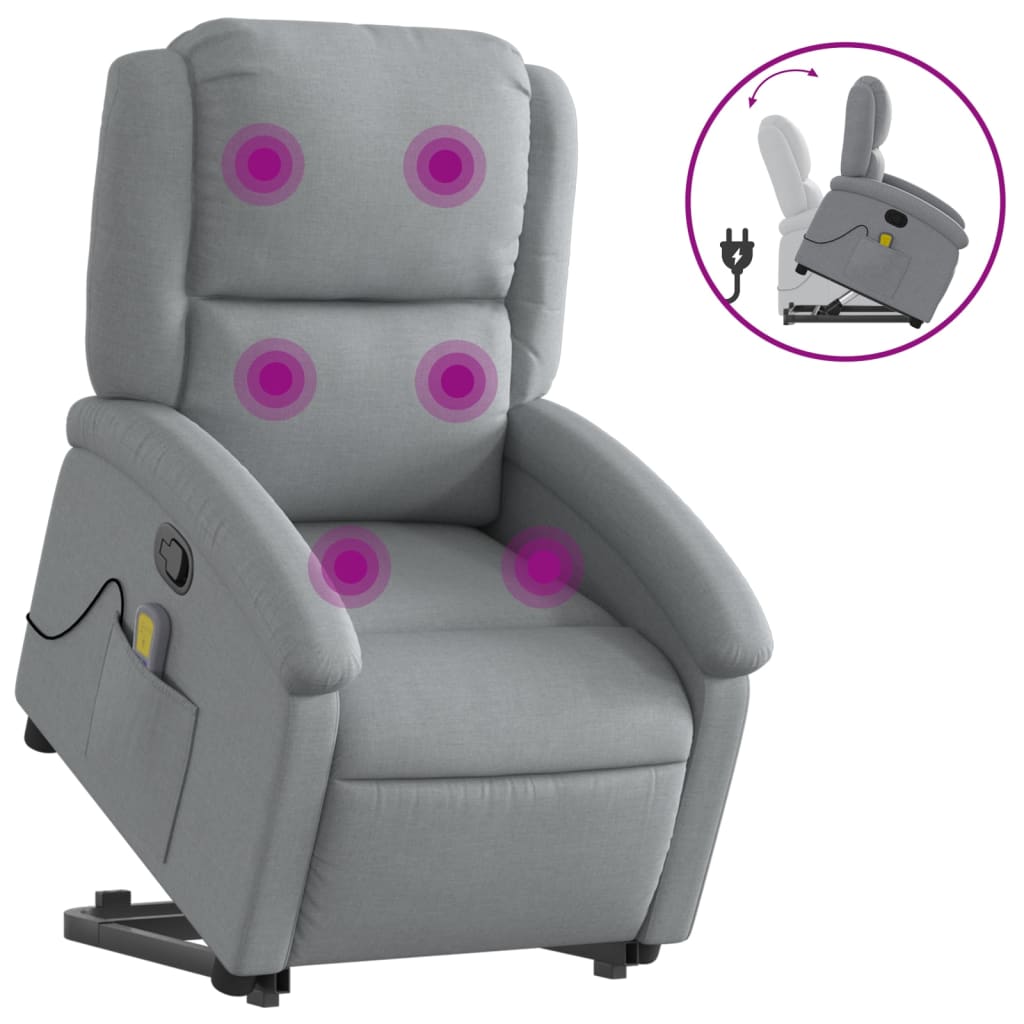 Fauteuil de massage inclinable Gris clair Tissu - Xios Store SNC