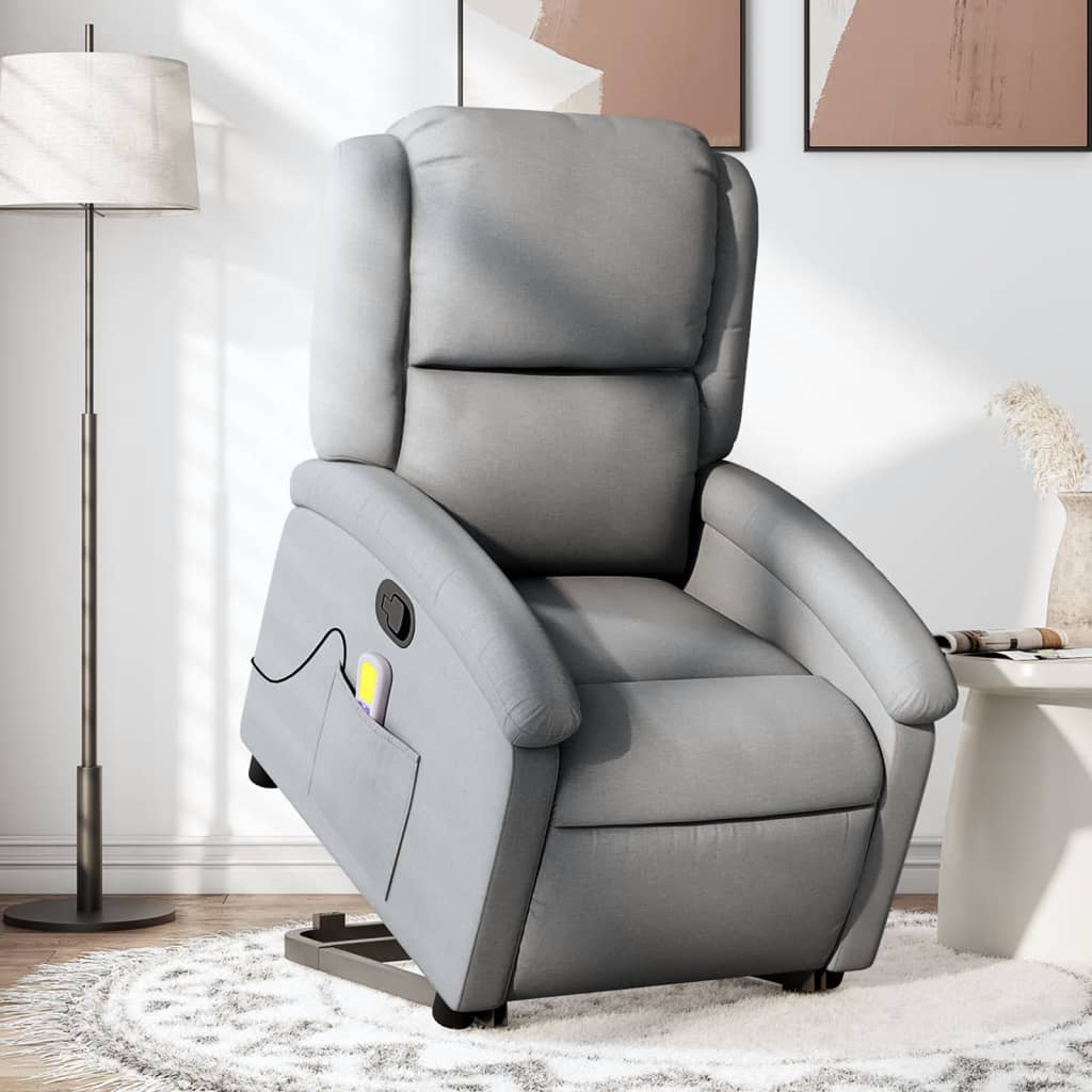 Fauteuil de massage inclinable Gris clair Tissu - Xios Store SNC