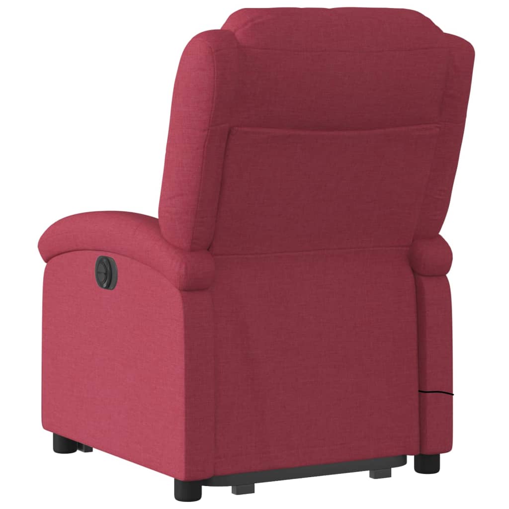 Fauteuil inclinable de massage Rouge bordeaux Tissu Fauteuils vidaXL   