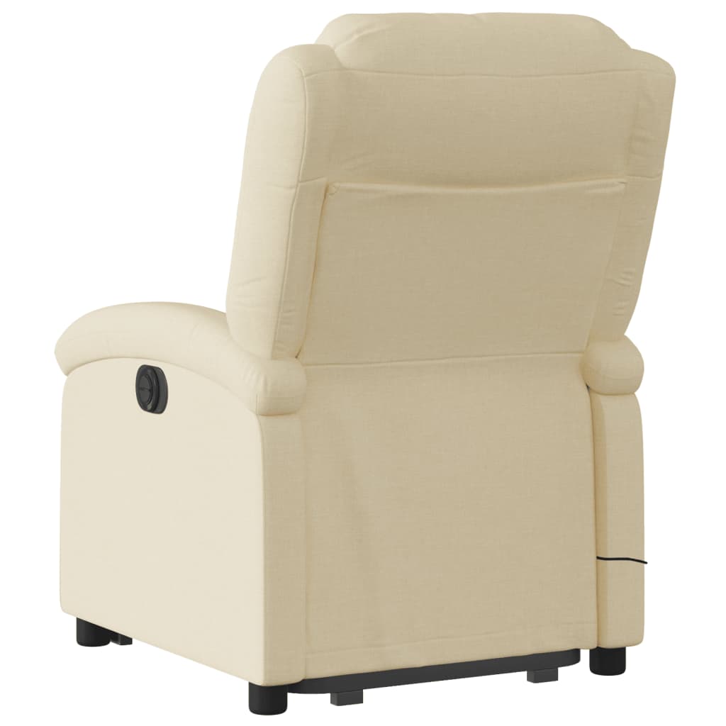 Fauteuil inclinable de massage Crème Tissu Fauteuils vidaXL   