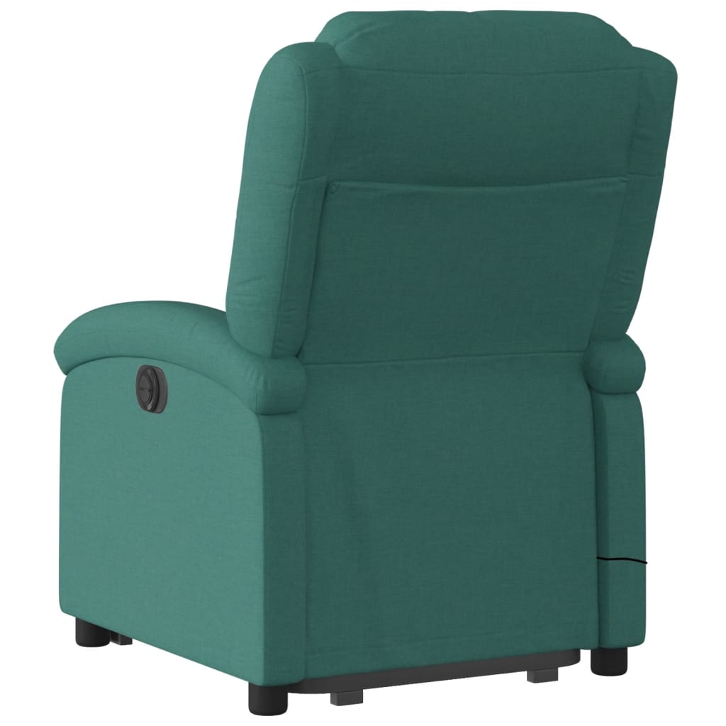 Fauteuil inclinable de massage électrique Vert foncé Tissu Fauteuils vidaXL   