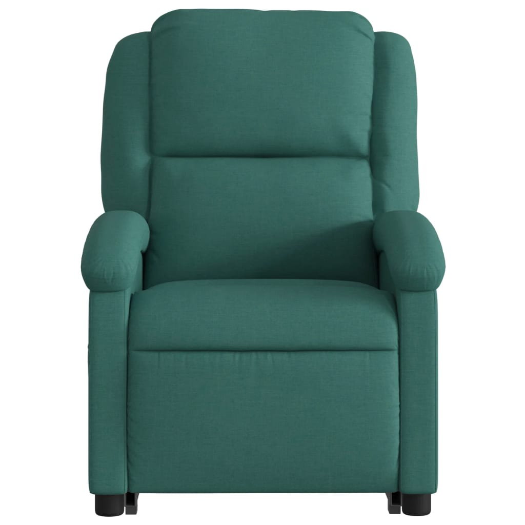 Fauteuil inclinable de massage électrique Vert foncé Tissu Fauteuils vidaXL   