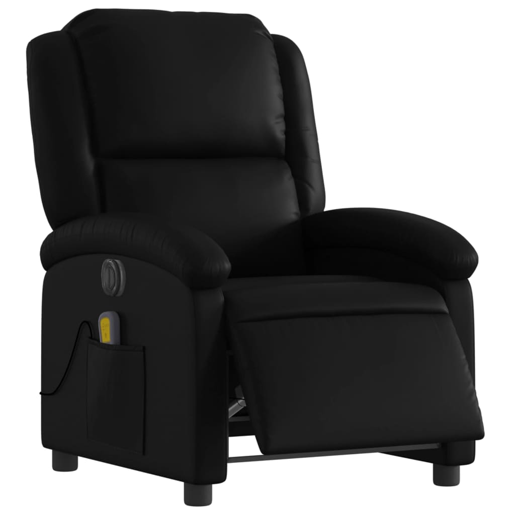 Fauteuil de massage inclinable électrique noir similicuir Fauteuils vidaXL   