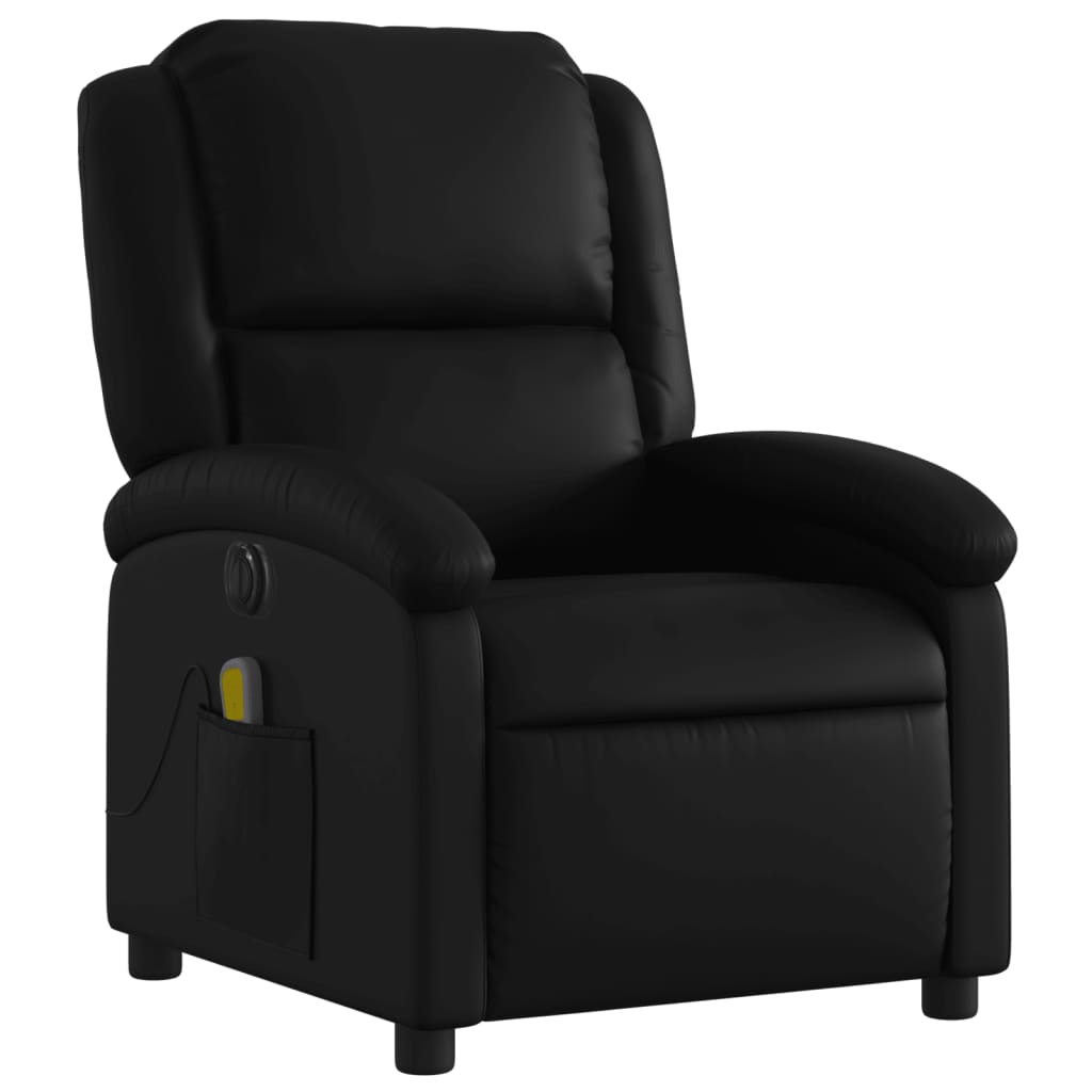 Fauteuil de massage inclinable électrique noir similicuir Fauteuils vidaXL   