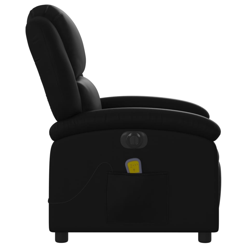 Fauteuil de massage inclinable électrique noir similicuir Fauteuils vidaXL   