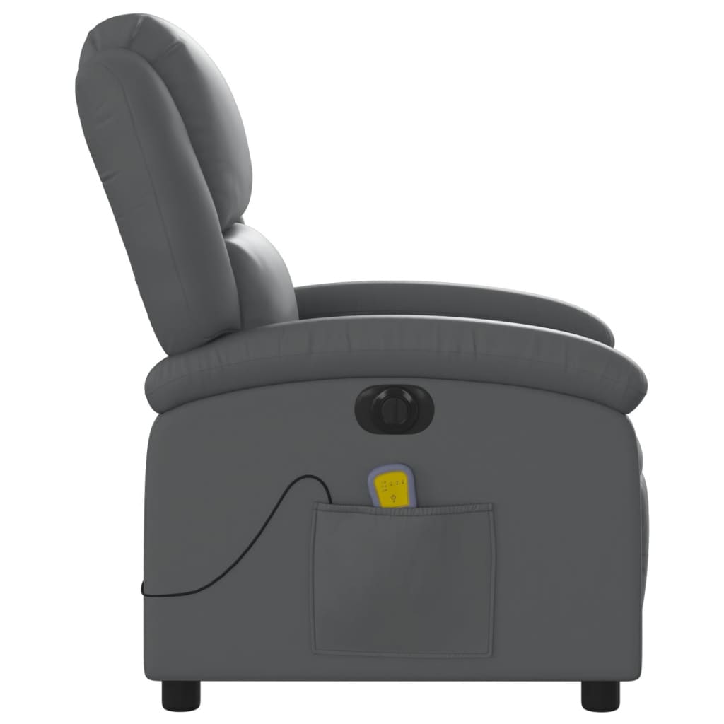 Fauteuil de massage inclinable électrique gris similicuir Fauteuils vidaXL   