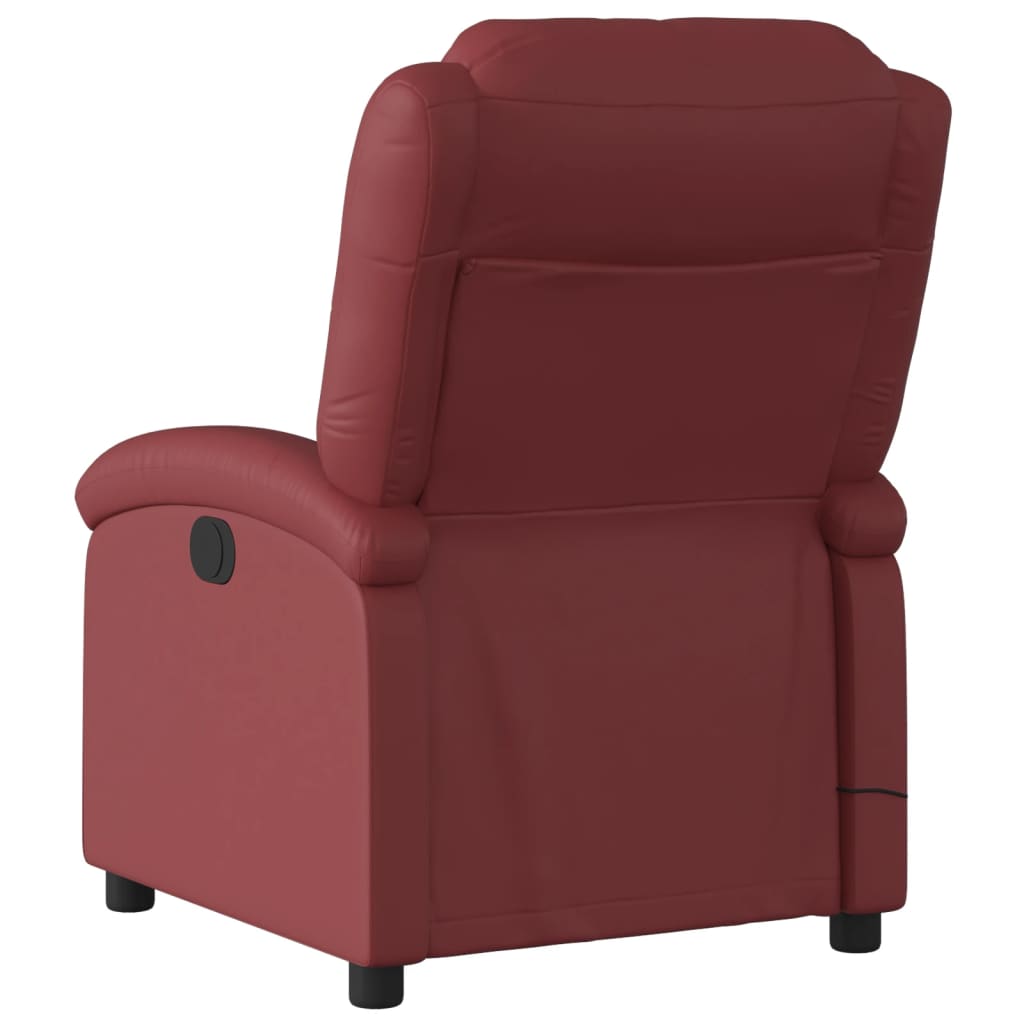 Fauteuil de massage inclinable électrique rouge bordeaux Fauteuils vidaXL   