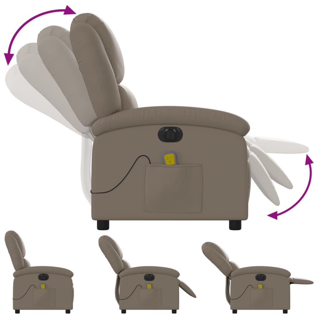 Fauteuil de massage inclinable électrique cappuccino similicuir Fauteuils vidaXL   