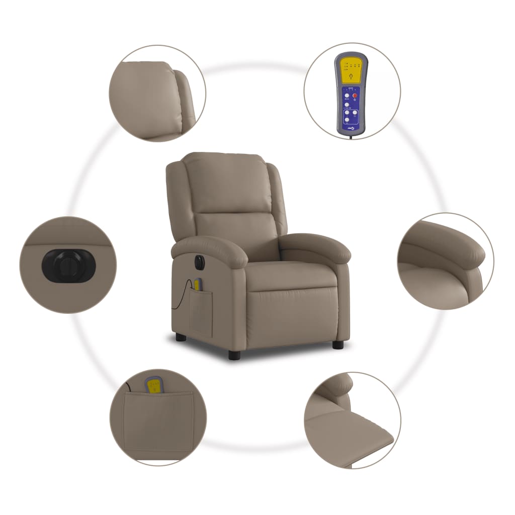 Fauteuil de massage inclinable électrique cappuccino similicuir Fauteuils vidaXL   