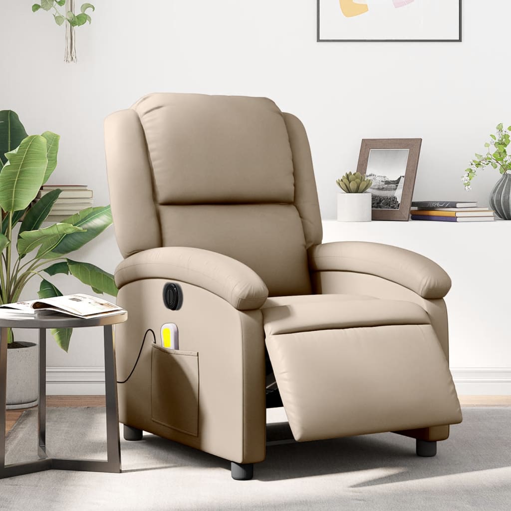 Fauteuil de massage inclinable électrique cappuccino similicuir Fauteuils vidaXL   